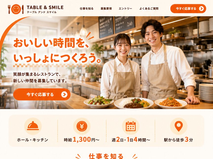 TABLE & SMILE のデザイン例